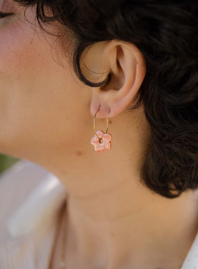 Flower Hoops Σκουλαρίκια